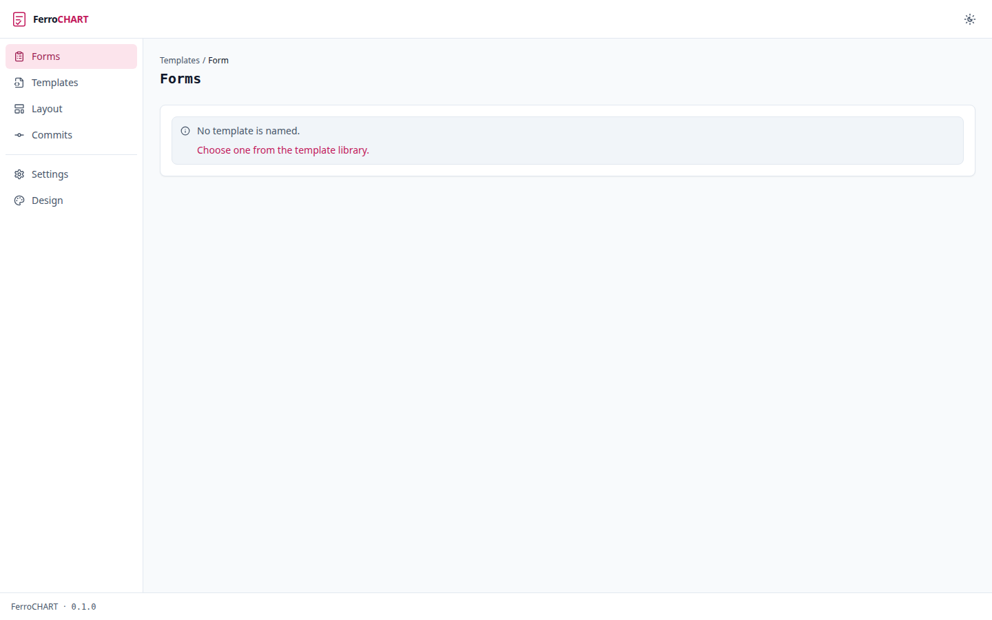 The form screen with no template named